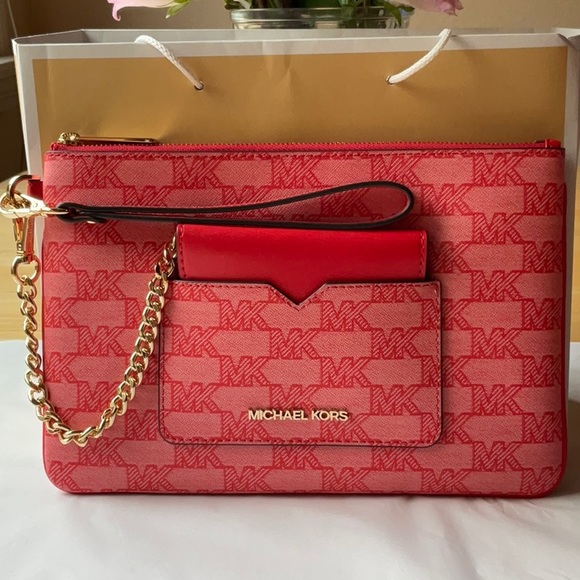 🌹MICHAEL KORS JET SET LOGO 2 - 1 WRISTLET 🌹 NWT 🌹 - Picture 7 of 16